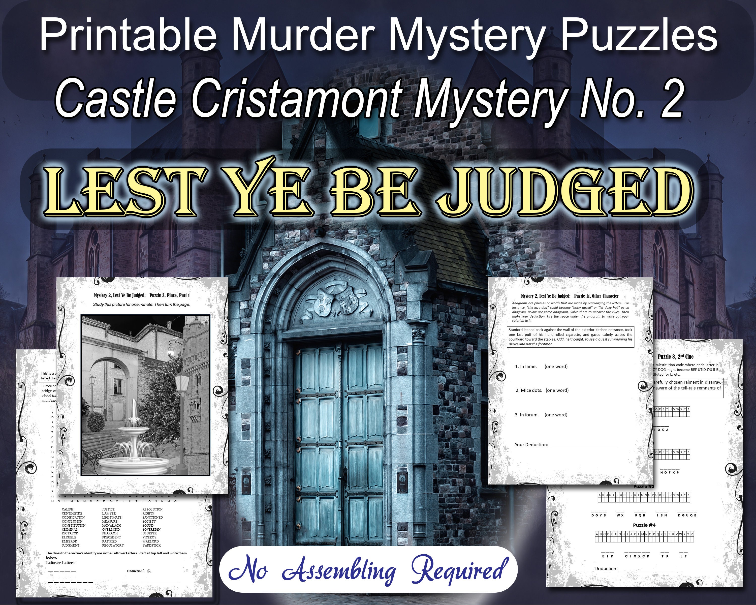 Printable Murder Mystery Puzzles | Castle Cristamont No. 2 | Solve the ...