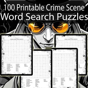 Puede incluir: Un conjunto de 100 rompecabezas de búsqueda de palabras de escenas del crimen imprimibles. Cada rompecabezas presenta una cuadrícula de letras con palabras relacionadas con la investigación de escenas del crimen ocultas dentro. Las palabras se enumeran debajo de la cuadrícula. Los rompecabezas están diseñados para ser divertidos y desafiantes para personas de todas las edades.