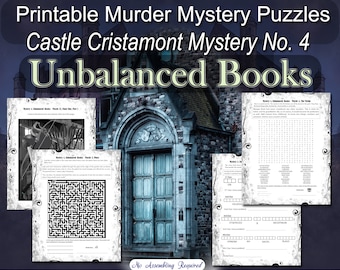 Druckbares Krimi-Rätsel | Schloss Cristamont | Unausgewogene Bücher (PDF) | Ungelöster Fall | Escape-Room-Stil
