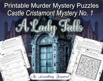 puzzles imprimables meurtre mystère | Château de Cristamont n°1 | Résolvez le mystère du meurtre PDF |Adultes et adolescents |Divertissement de fête bricolage |Feuilles de travail