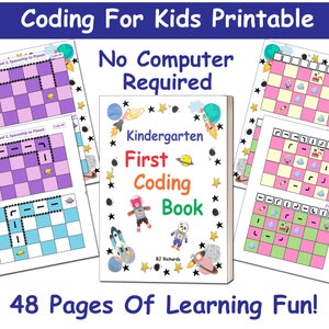 Printable Worksheets Coding For Kids | STEM Activities | Kindergarten | Preschool | Homeschool |Astronauts Space Theme