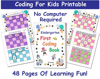 Printable Worksheets Coding For Kids | STEM Activities | Kindergarten | Preschool | Homeschool |Astronauts Space Theme