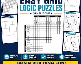 Printable Logic Puzzles | Brain Games for Adults & Seniors (PDF)