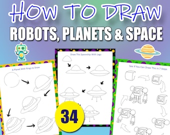 Learn to Draw Robots, Planets & Spaceships | Step-by-Step Guide (PDF)