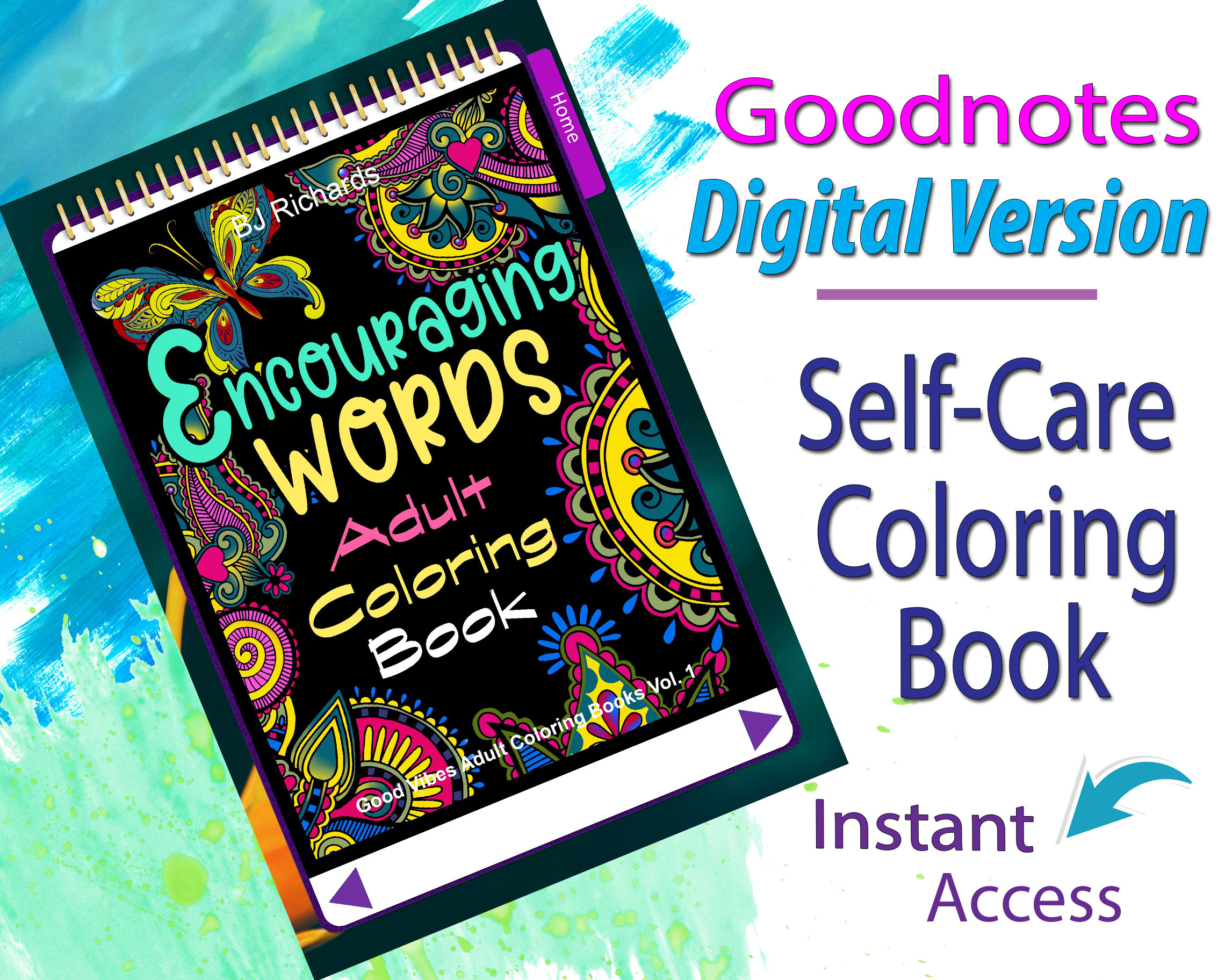 Goodnotes Self Care Digital Coloring Book For Adults | Etsy