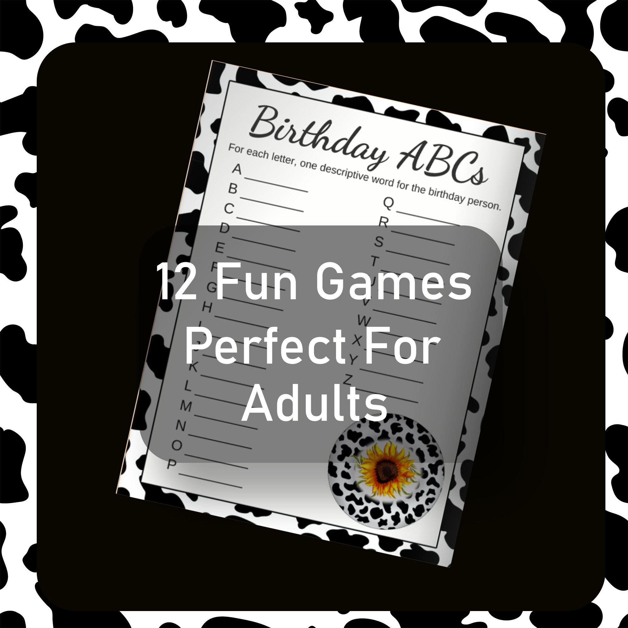 Adult Birthday Game Bundle Printable PDF | 12 Games | Word Scramble ...