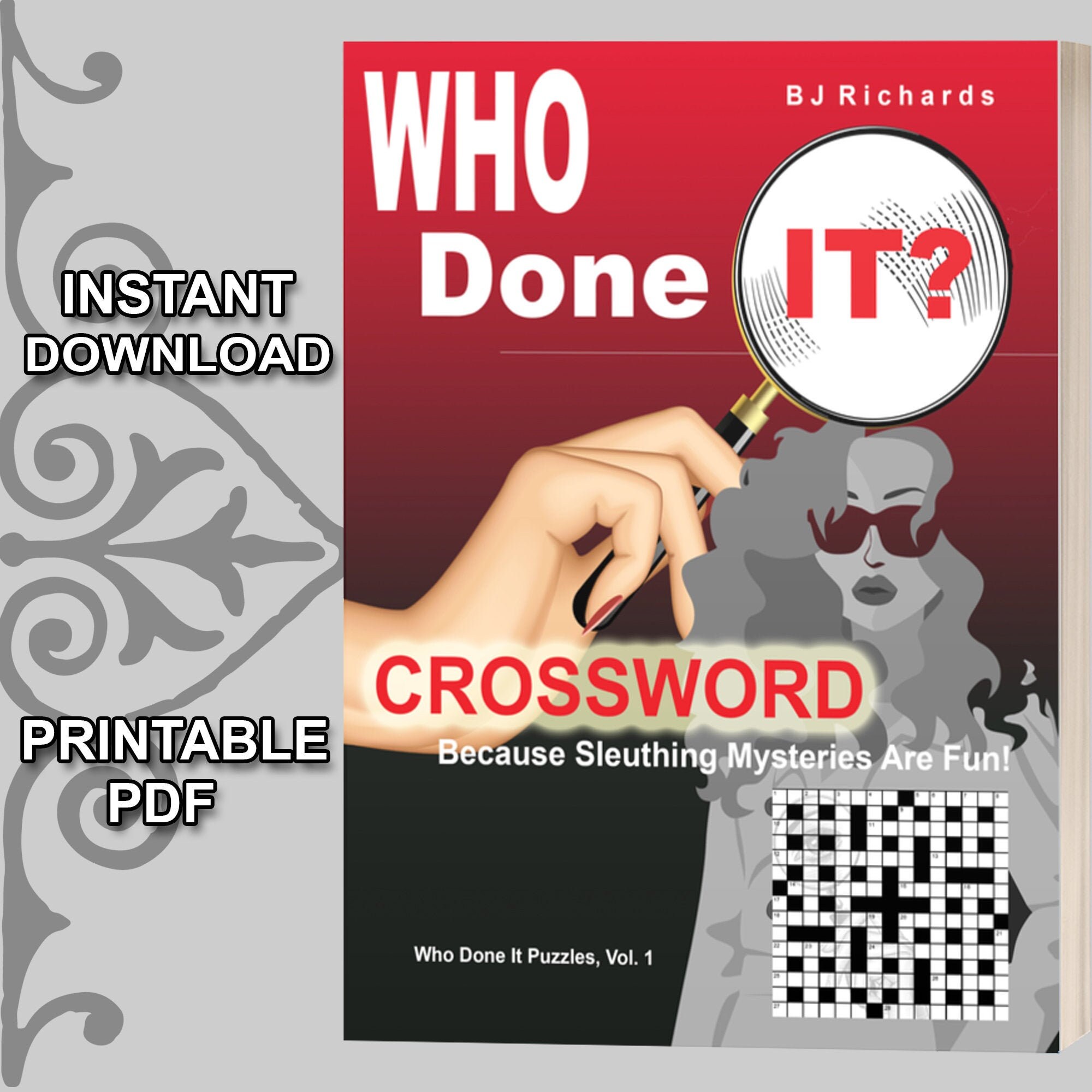 Crossword Puzzle Murder Mystery Game Detective Sleuth Etsy