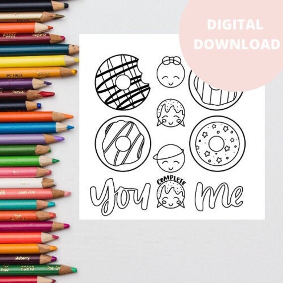 Donut Printable Donut Coloring Sheet Printable Coloring | Etsy