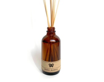 Dark Amber Reed Diffuser, Aroma Diffuser, Room Freshener, Home Fragrance, Reeds, Diffusers, Amber, Jasmine, Cream, Fragrance