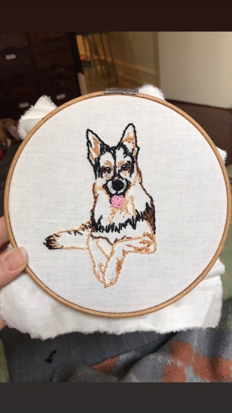 DIY Dog Embroidery KIT for Beginners German Shepherd 3 Etsy