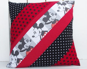 Mickey and Minnie Polka Dot Throw Pillow
