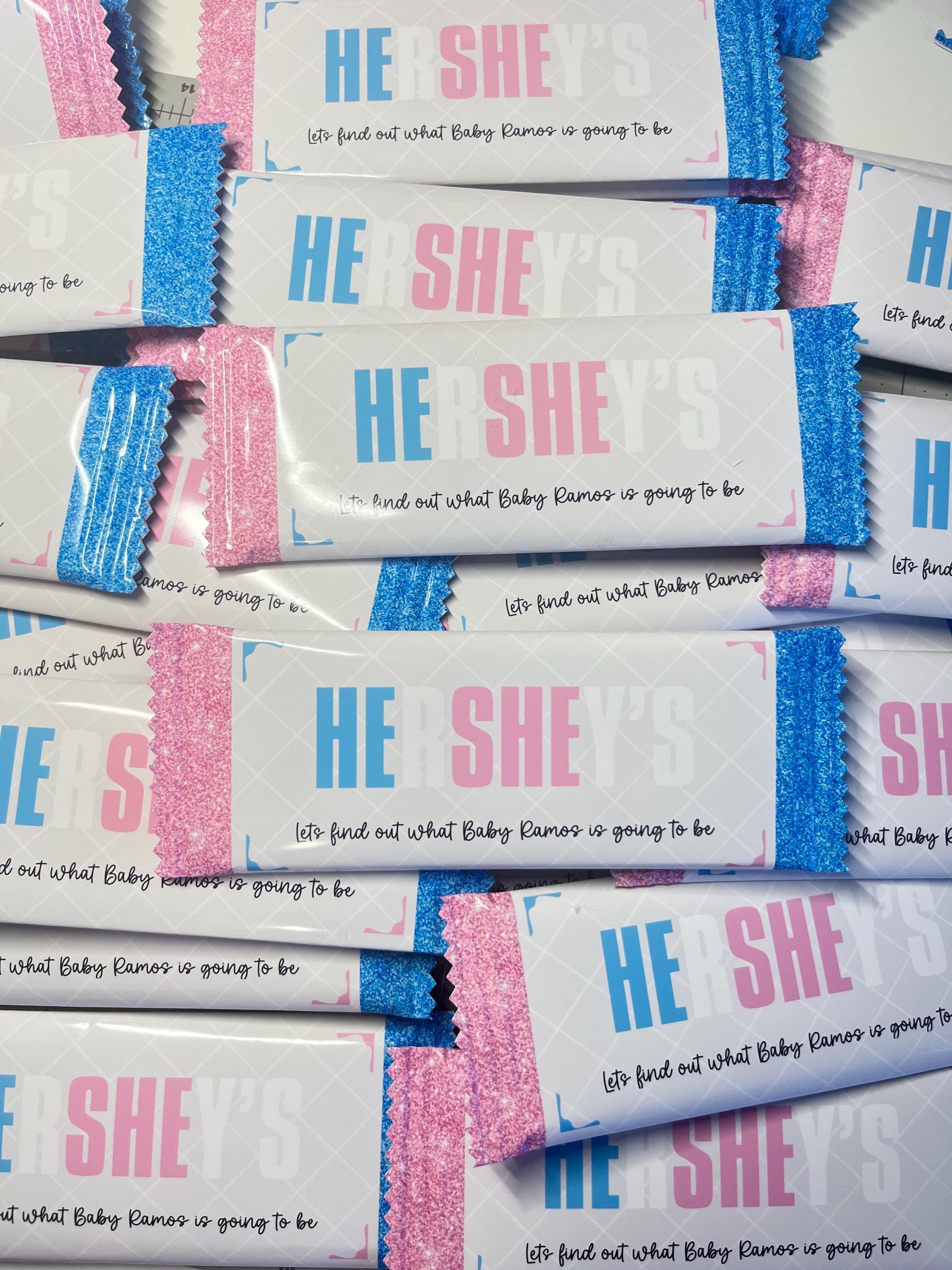 Gender reveal Hershey chocolate bar