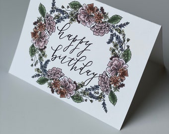 Happy Birthday [Floral Folded Greeting Card]