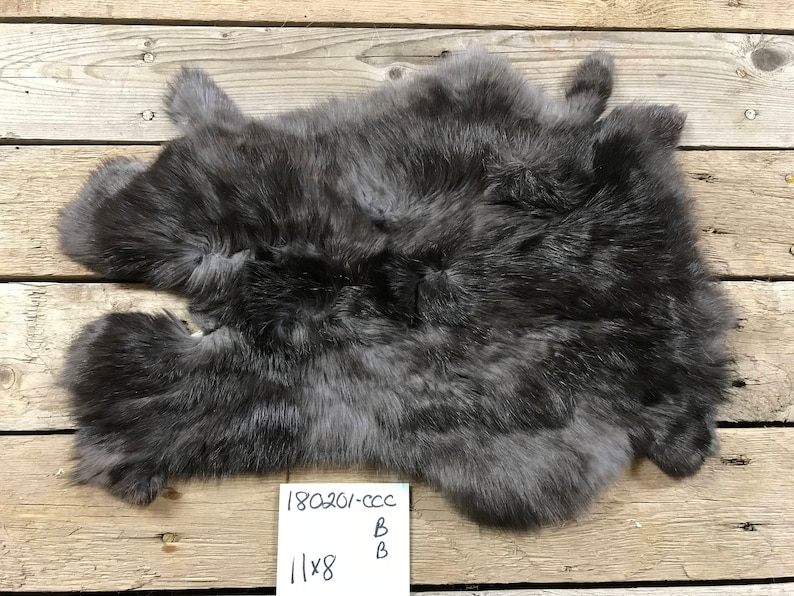 No One Average Natural Rabbit Fur 180201-CCC Black Rabbit Hide