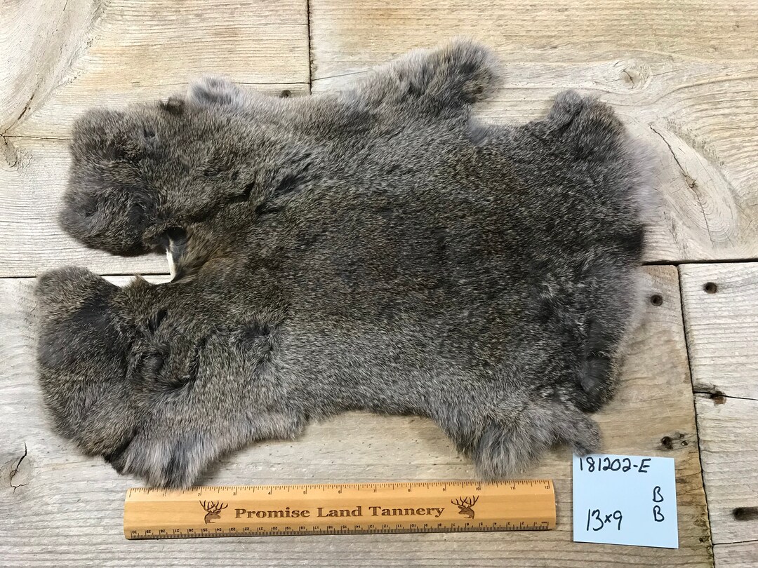 Grey Rabbit Hide One Average Steel Grey Rabbit Hide- Natural Rabbit Fur- No. 181202-E - Etsy