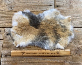 Japanese Harlequin Brown Rabbit Hide - One Average - Natural Rabbit Fur- Lot No. 231008-M