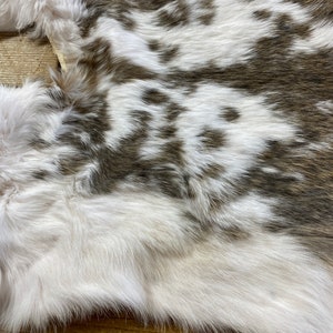 Grey Rabbit Hide Gray and White Spotted Rabbit Hide - One Jumbo - Natural Rabbit Fur ...