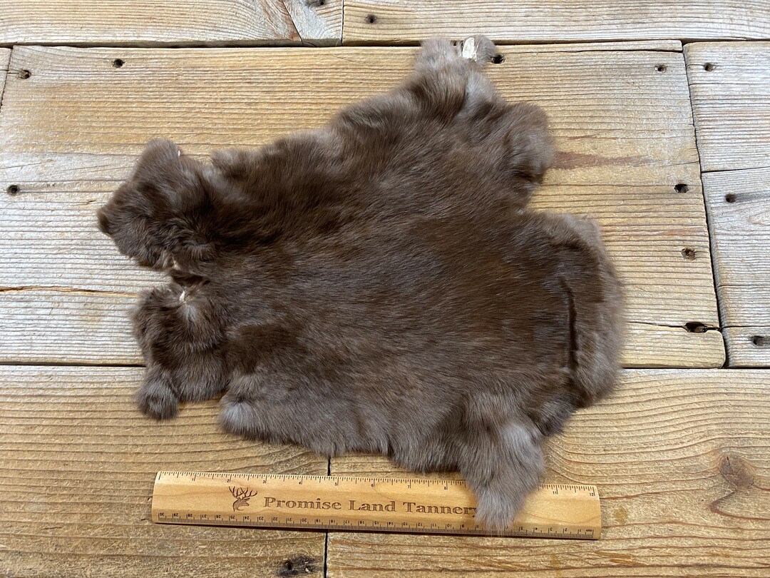 Chocolate Satin Rabbit Hide - One Average Natural Rabbit Fur - No ...