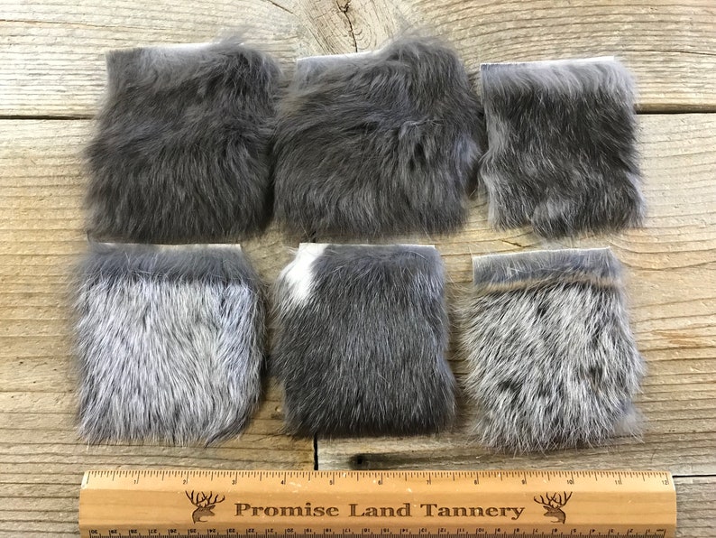 Rabbit Fur Blanket Squares 6 Pieces 3x3 Inches Real Rabbit Etsy