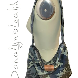 Camouflage leather bag, camo leather, slouch bag, hobo bag, slouchy bag, leather shoulder purse