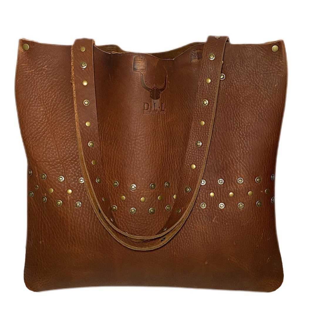 La rue distressed studded shop shoulder bag