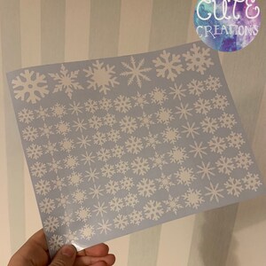 25/50 Vinyl Snowflake Stickers, Die Cut Decal Set, Waterproof