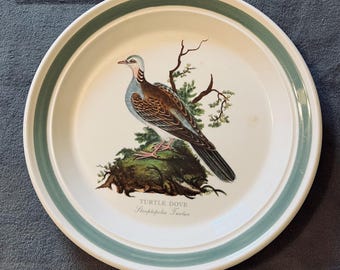 Vintage Portmeirion Salad Plate: Birds of Britain Turtle Dove Decor
