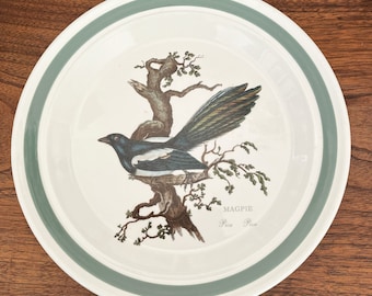 Rare Portmeirion "Birds of Britain" Magpie Dinner Plate - Vintage Home Decor