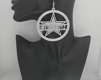 3D Printed Cowboys Hoop Earrings