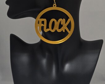 3D Printed Baltimore Ravens Inspired Hoop Earrings