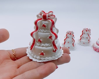 Miniature 3 Layer Wedding Cake, Miniature Sweet cake for Dollhouse