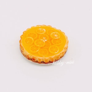 Miniature Orange Tart, Miniature Fruit Cake,Miniature Fake Bakery,Miniature Sweet,Dollhouse cake,Dolls and miniature,miniature jewelry 1:12