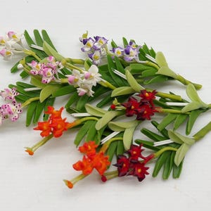 10 pieces Miniature Orchids decorate for Dollhouse and Fairy Garden 1:12 scale