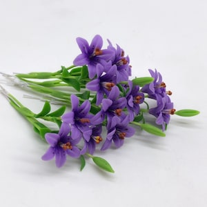 5 pieces Miniature Lily Flower,  Miniature Garden Dollhouse S and SS size 1:12 scale