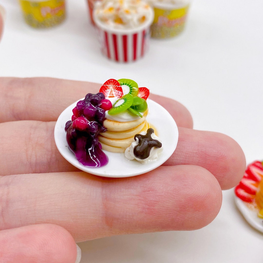 Miniature Pancakes With Blueberry Sauce Decorate in a White - Etsy