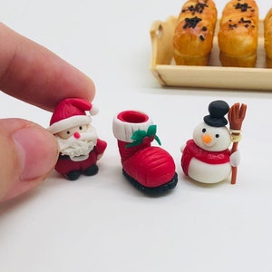 3 pieces Miniature Xmas doll, Miniature Santa,Miniature Snowman,Miniature Christmas Dolls,Miniature Dolls