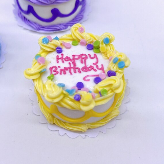 Torta Di Buon Compleanno In Miniatura, Torta Dolce Per Casa Delle Bambole, Scala 1:6 - Italia - Foto 8
