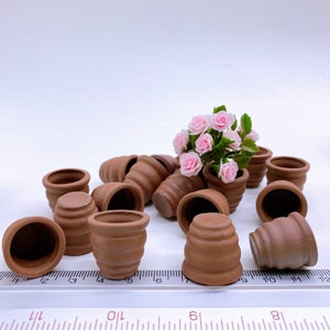 10 Miniature Clay Pots: Dollhouse Fairy Garden Supplies