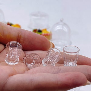 10 pieces Miniature Glass Whisky made from  Glasses, Miniature Jewelry, Miniature Sweet collections