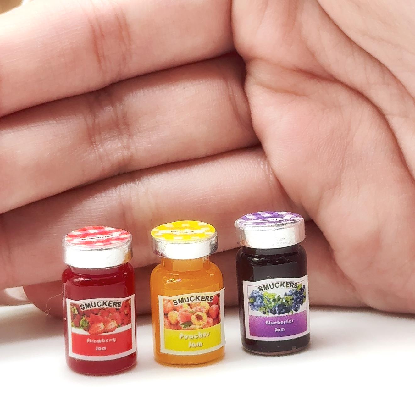 Set Di 6 Mini Vasetti Di Marmellata In Resina Per Casa Delle Bambole, Scala 1:12, Decorazione Cucina Giocattolo