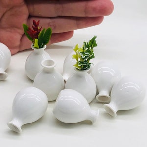 10 pieces Miniature Ceramic Gloss Vase, Miniature pot,Miniature Fairy Garden image 1