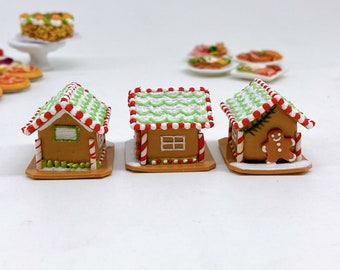 Miniature Gingerbread House 3D,Miniature Christmas Cake,Miniature Bakery,Miniature Sweet,Dollhouse cake,Dolls and Miniature