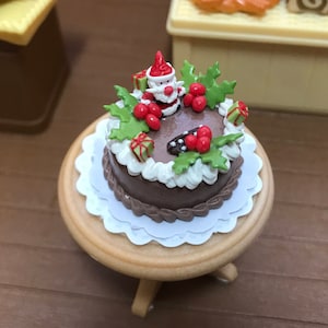ミニチュアクリスマスケーキ、ミニチュアケーキ、ミニチュアベーカリー、ミニチュアスイーツ、ドールハウスケーキ、人形とミニチュア、ミニチュアジュエリー