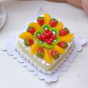 Miniature Fruit Cakeminiature Fake Cakedollhouse Cakedolls - Etsy