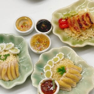 6 pieces Miniature Fake Food Chicken rice, Miniature Food, Dolls and miniature 1:12