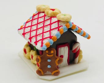 Miniature Gingerbread House 3D,Miniature Christmas Cake,Miniature Bakery,Miniature Sweet,Dollhouse cake,Dolls and Miniature