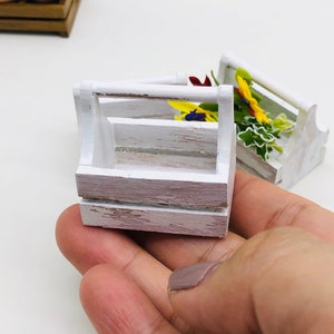 2 sztuki Miniaturowy drewniany koszyk vintage, Miniaturowy koszyk, Miniaturowy domek dla lalek i dekoracja