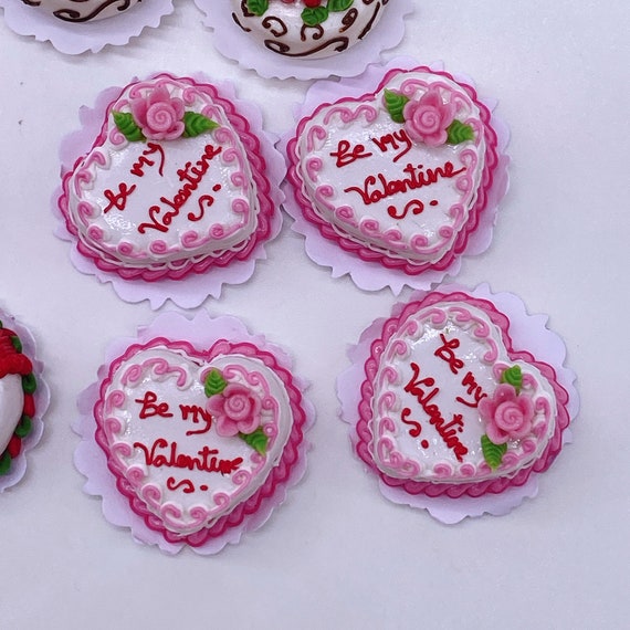 Valentinstag Puppenhaus Miniatur 1:12 # Kissen 2 Stück Herzmotiv 