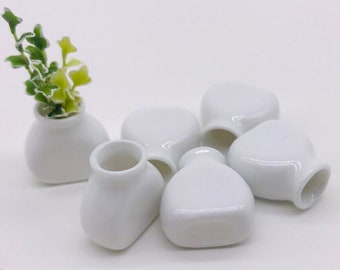 10 pieces Miniature Ceramic Gloss Vase, Miniature pot,Miniature Fairy Garden