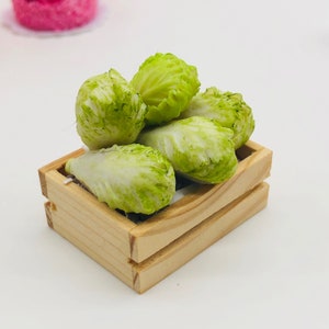 Miniature Vegetable with wooden box for Dollhouse Kitchen Accessories scale 1/12